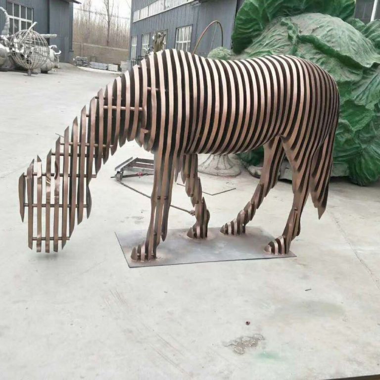 不锈钢八骏马动物雕塑