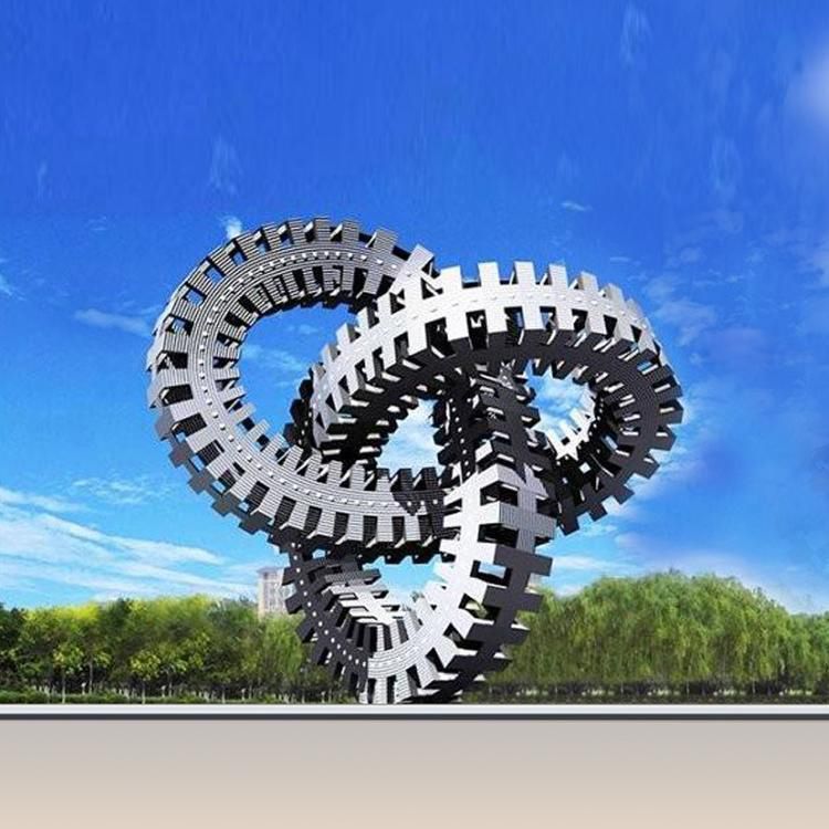 抽象齿轮不锈钢雕塑