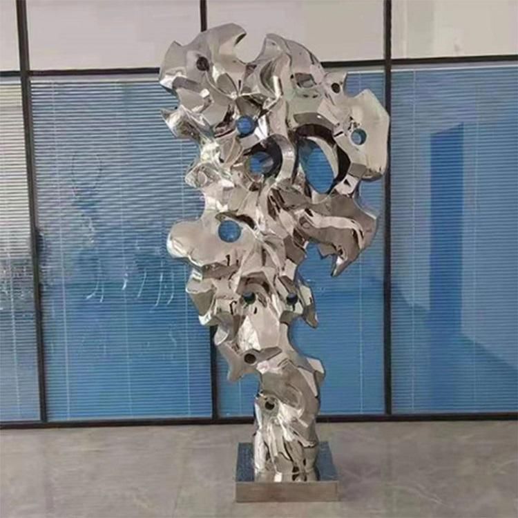 不锈钢户外太湖石标志雕塑