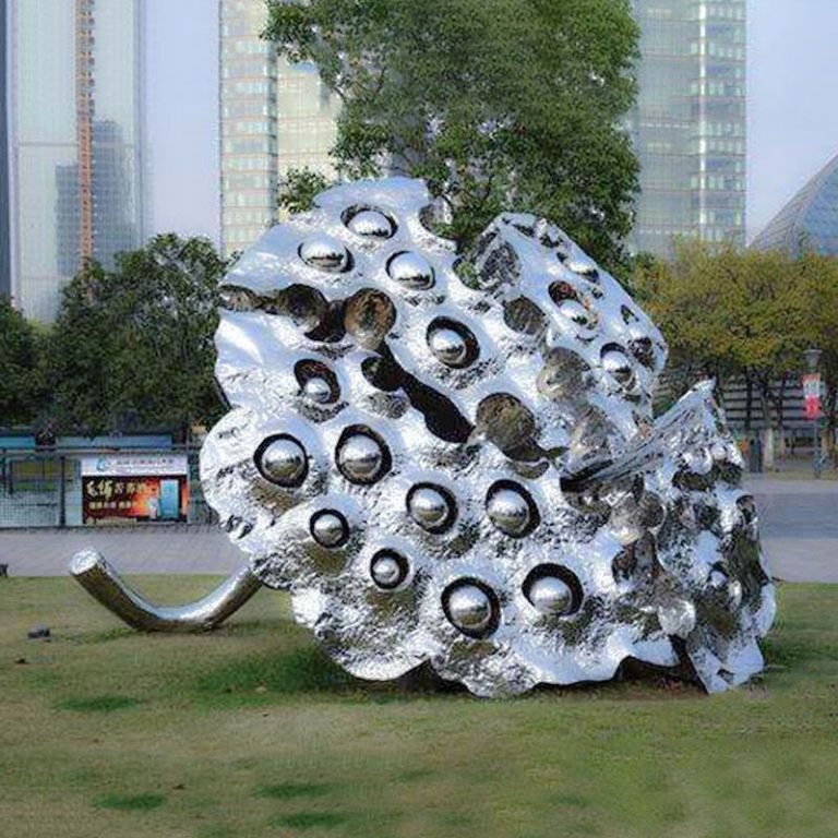 不锈钢莲蓬标志景观雕塑