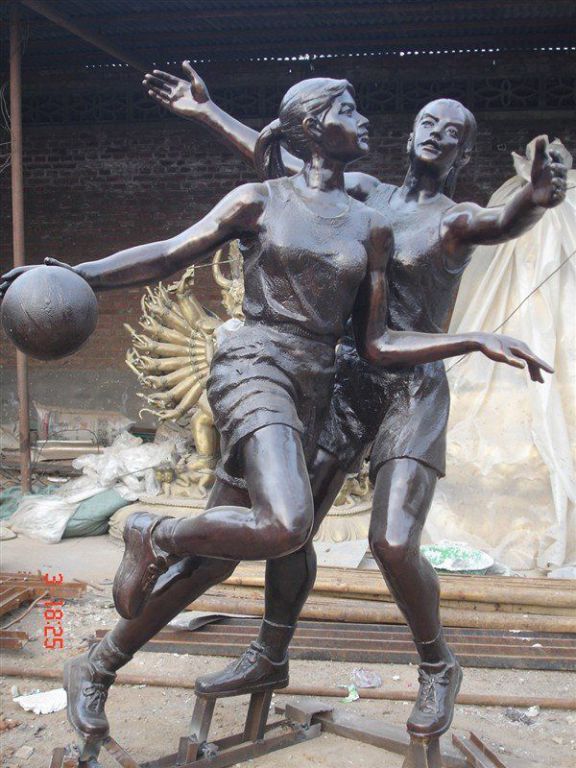 不锈钢篮球广场运动雕塑