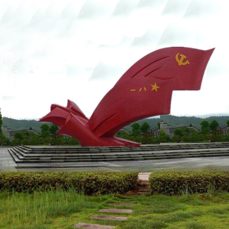 八一旗帜不锈钢抽象雕塑