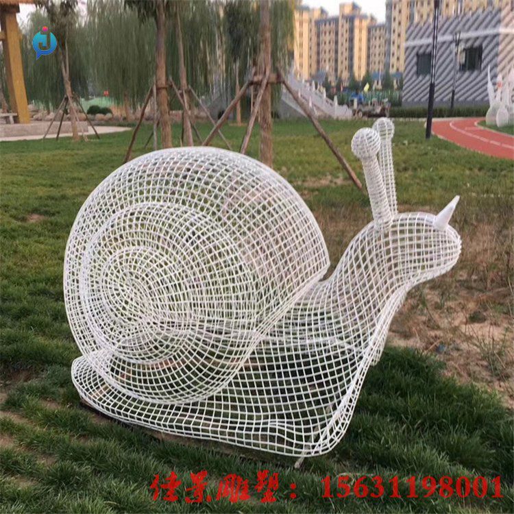 铁艺蜗牛雕塑 钢丝编织蜗牛雕塑