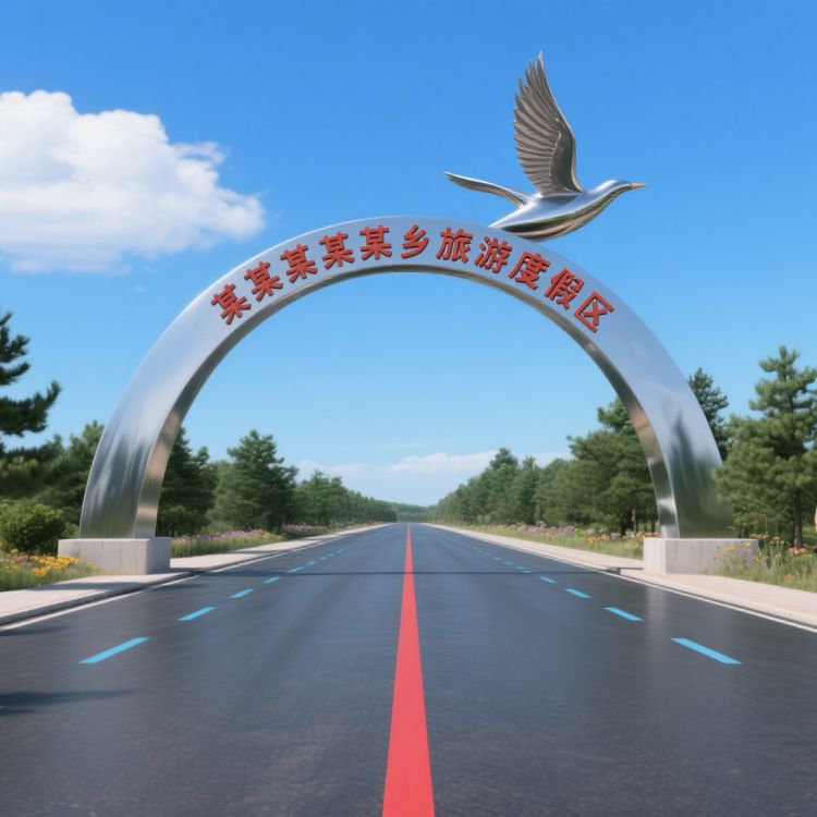 度假区拱门雕塑 不锈钢雕塑厂家