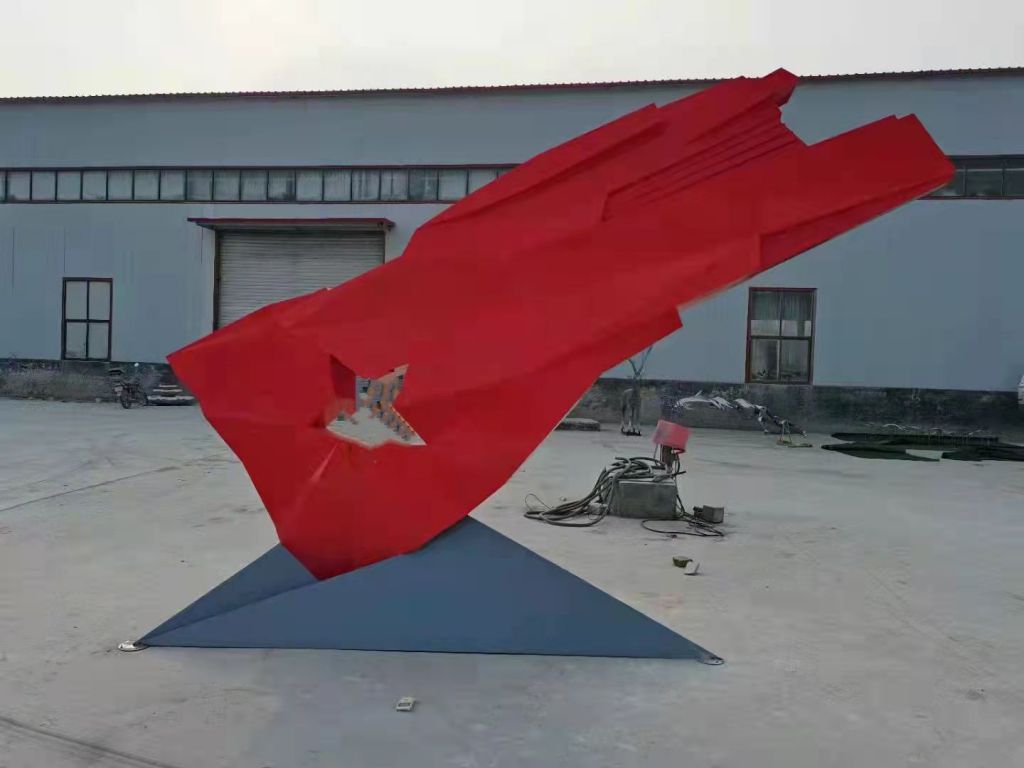 彩绘旗帜不锈钢景区雕塑