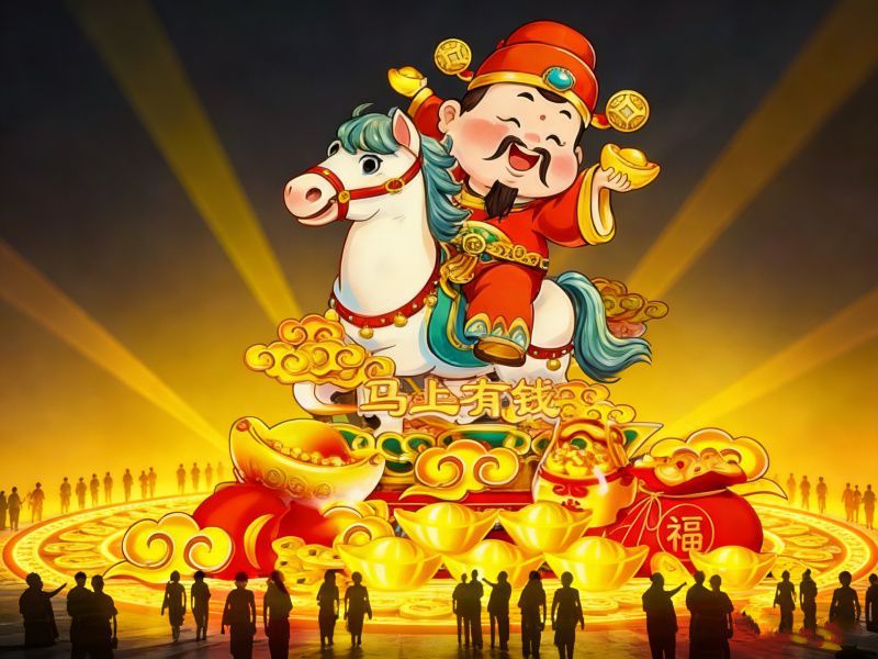 2026马年贺岁雕塑 马上有钱