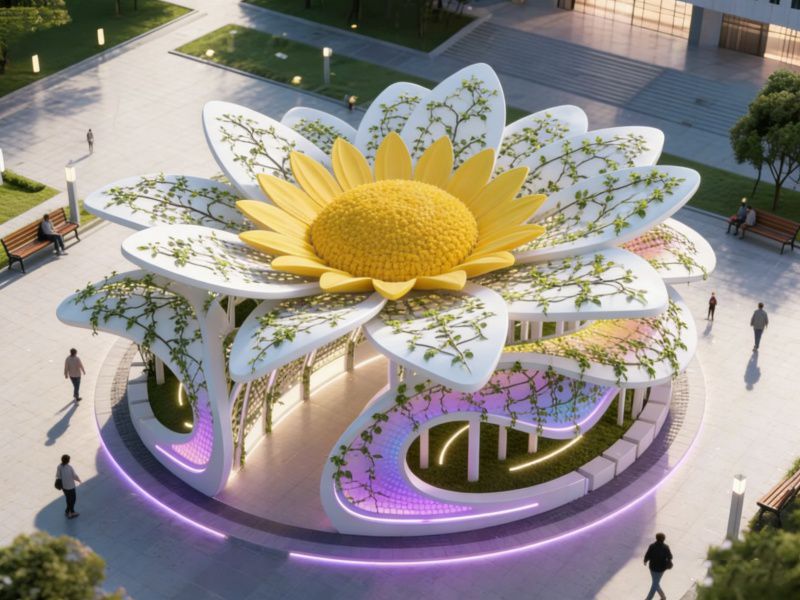 花朵廊架雕塑 不锈钢雕塑厂家