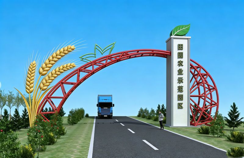 园林景观大门雕塑 不锈钢雕塑厂家