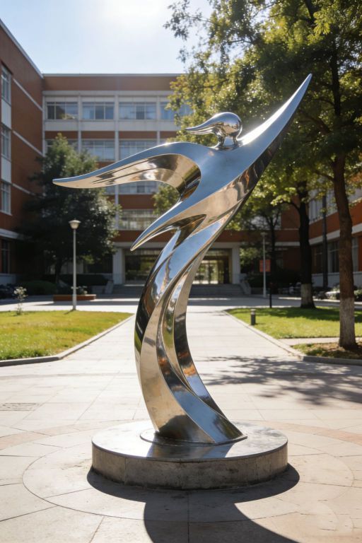 腾飞人物雕塑 不锈钢景观雕塑