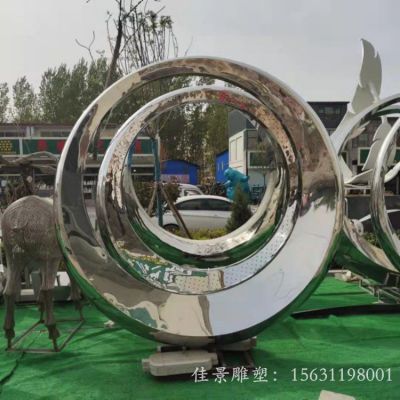 不锈钢圆环雕塑广场景观雕塑大型城市雕塑