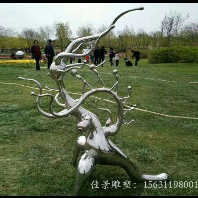不锈钢镜面抽象雕塑公园景观雕塑