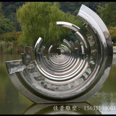 不锈钢半圆雕塑城市创意雕塑公园景观雕塑
