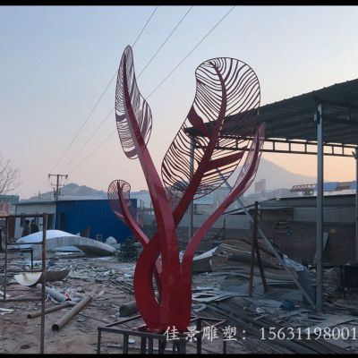 不锈钢柏树枫叶雕塑公园景观雕塑