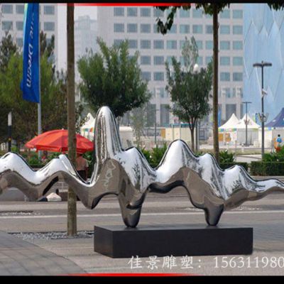 不锈钢波浪雕塑抽象雕塑广场景观雕塑