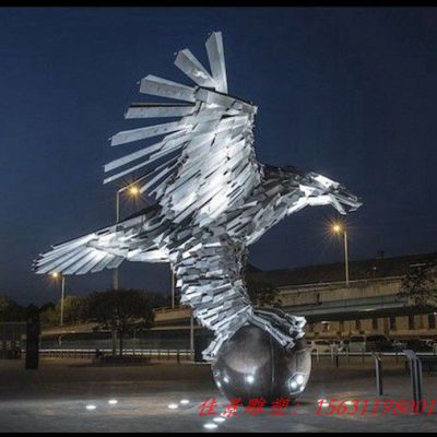 不锈钢抽象雄鹰雕塑大型城市景观雕塑