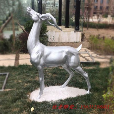 公园景观不锈钢动物梅花鹿雕塑