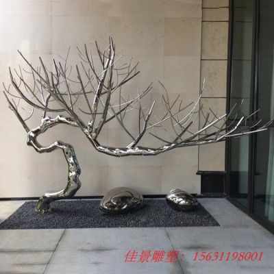 别墅景观不锈钢创意树枝雕塑
