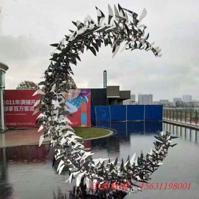 城市景观不锈钢抽象和平鸽雕塑