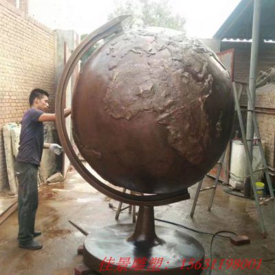 校园景观铸铜地球仪雕塑