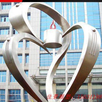 医院不锈钢抽象心形爱雕塑