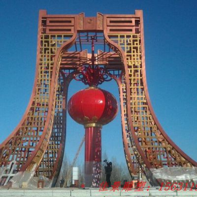 不锈钢公园灯笼雕塑