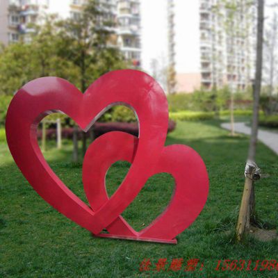 不锈钢创意爱心雕塑