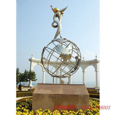 校园景观地球仪不锈钢雕塑