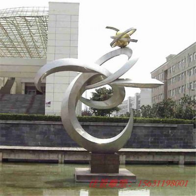 不锈钢校园标志雕塑