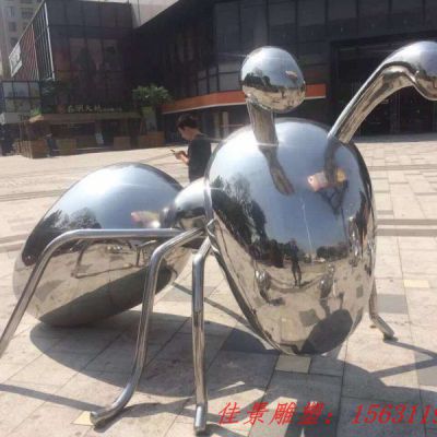 广场大型不锈钢蚂蚁雕塑