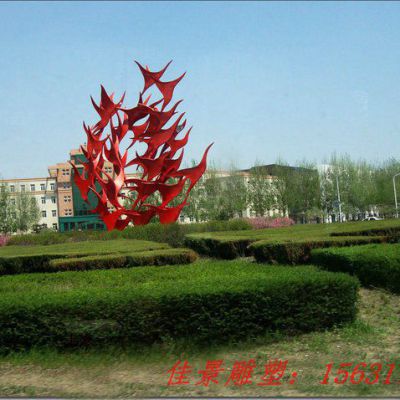 不锈钢抽象大雁放飞理想雕塑