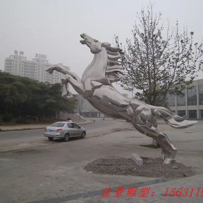 不锈钢一往直前奔马雕塑
