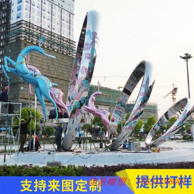 不锈钢大型鹿雕塑