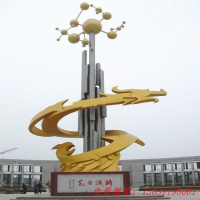 不锈钢广场抽象龙雕塑