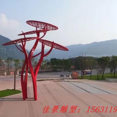不锈钢广场抽象大树雕塑