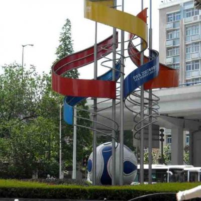 不锈钢公园抽象足球雕塑