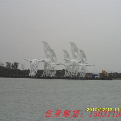 不锈钢广场抽象白鹭雕塑