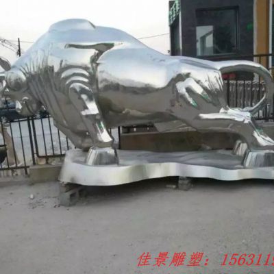 不锈钢动物华尔街牛雕塑