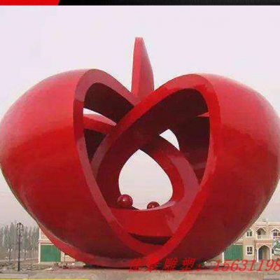 不锈钢广场抽象大型苹果