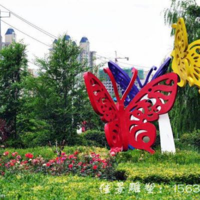 广场不锈钢蝴蝶雕塑