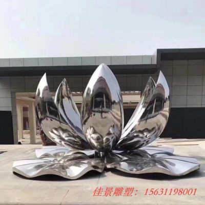 镜面不锈钢荷花雕塑