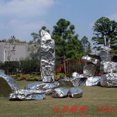 不锈钢园林太湖石雕塑
