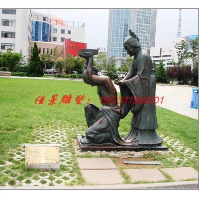 校园岳母刺字人物铜雕