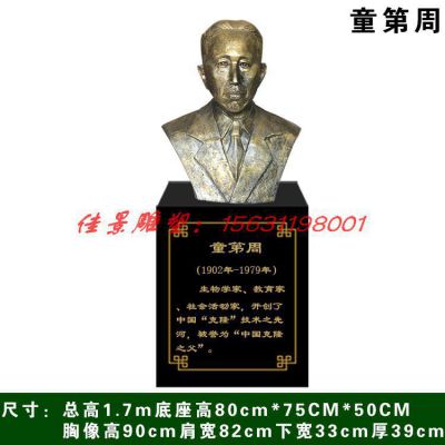 校园名人童第周头像铜雕