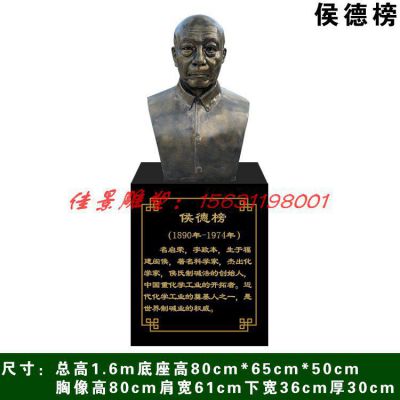 校园科学家侯德榜头像铜雕