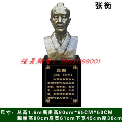 校园名人张衡头像铜雕