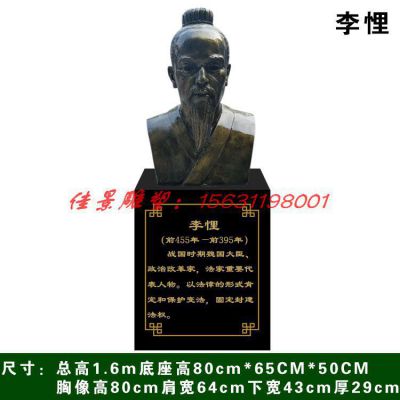 校园名人李悝头像铜雕