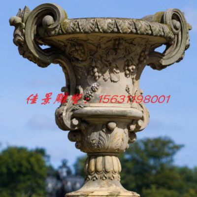 公园石雕欧式花钵雕塑