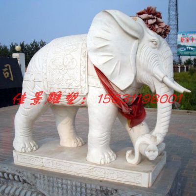 公园动物大象石雕