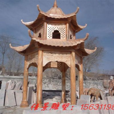 仿古双层凉亭石雕