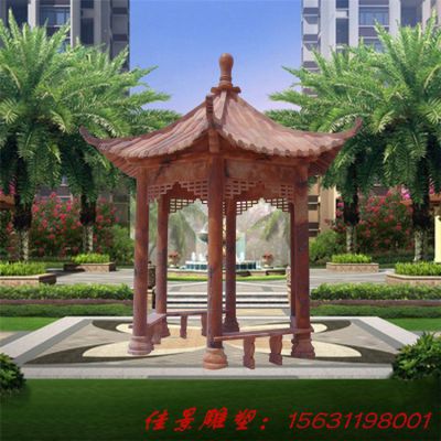 园林休息凉亭石雕